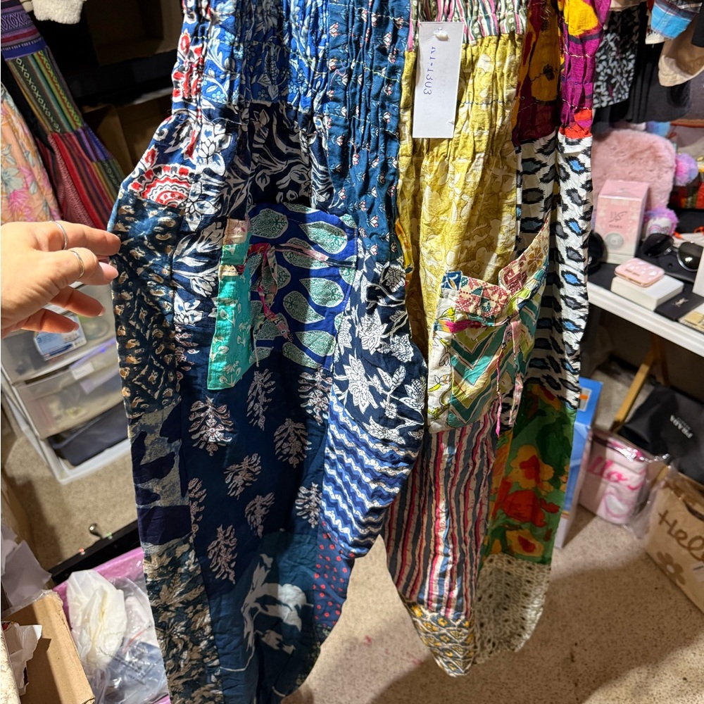 Colorful Patchwork Joggers NWT - image 1